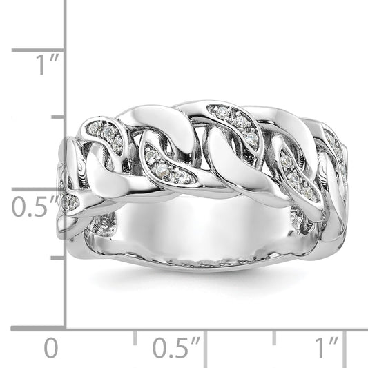 14k White Gold IBGoodman Men's Link Design Diamond Ring Mounting