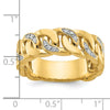 14k Mens Link Design 1/8 carat Diamond Complete Ring