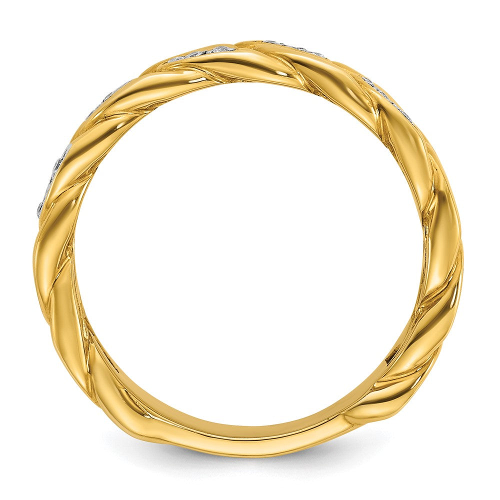 14k Mens Link Design 1/8 carat Diamond Complete Ring