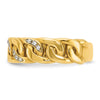 14k Mens Link Design 1/8 carat Diamond Complete Ring