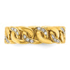 14k Mens Link Design 1/8 carat Diamond Complete Ring