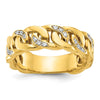 14k Mens Link Design 1/8 carat Diamond Complete Ring