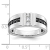 IBGoodman 10k White Gold Men's Polished and Grooved Ring Mounting