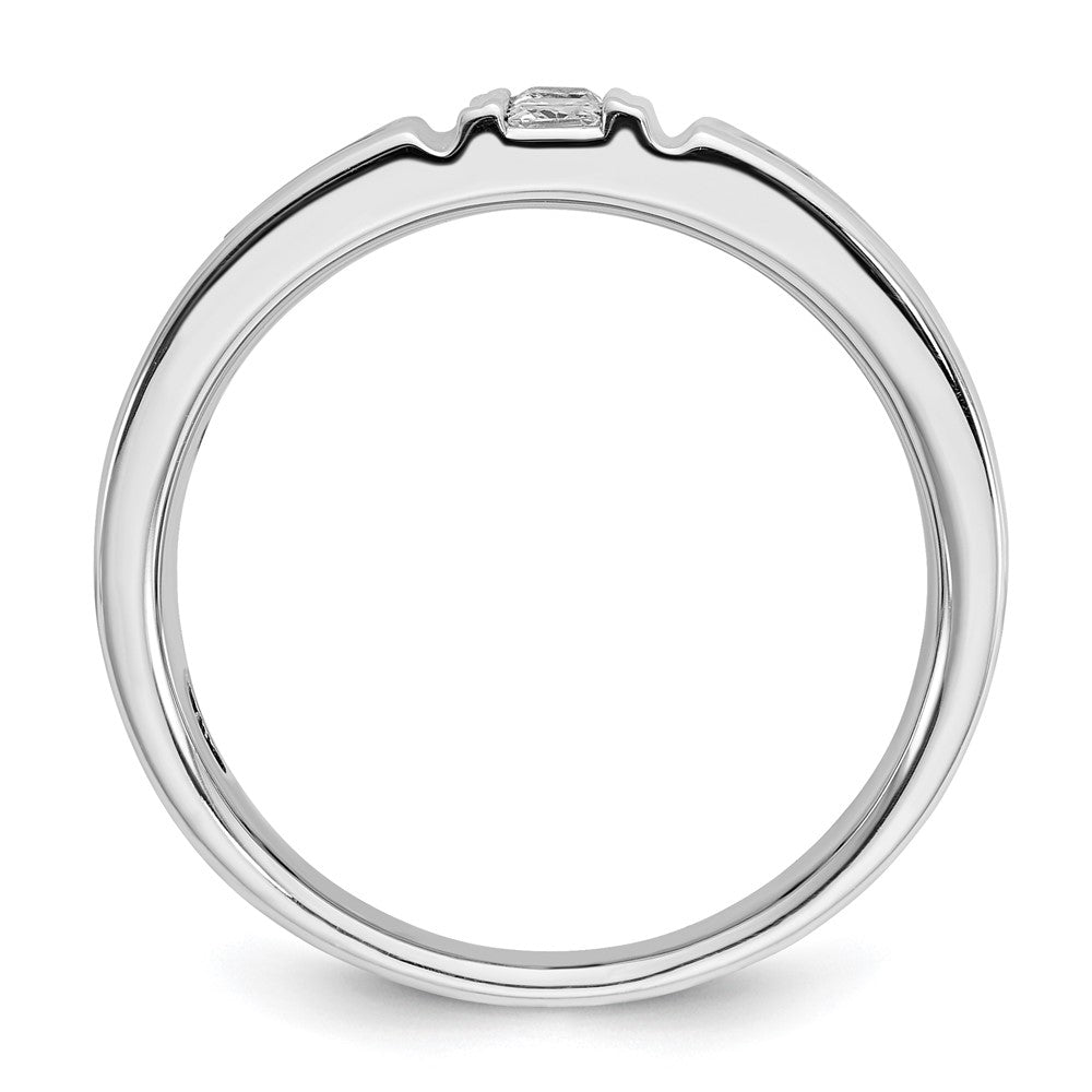 IBGoodman 14k White Gold Men's Polished and Grooved Ring Mounting