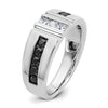 IBGoodman 14k White Gold Men's Polished and Grooved Ring Mounting