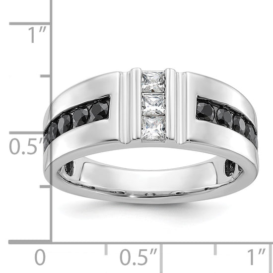 IBGoodman 14k White Gold Men's Polished and Grooved Ring Mounting