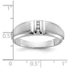 IBGoodman 10k White Gold Men's Polished and Satin 3-Stone Ring Mounting