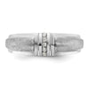 14k White Gold Men's Polished and Satin 3-Stone 1/20 Carat Lab Grown Diamond Ring