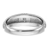 14k White Gold Men's Polished and Satin 3-Stone 1/20 Carat Lab Grown Diamond Ring
