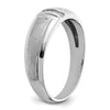 14k White Gold Men's Polished and Satin 3-Stone 1/20 Carat Lab Grown Diamond Ring