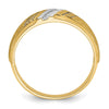 14k with Black and White Rhodium Men's Polished and Satin 1/20 Carat AA Quality Diamond Ring