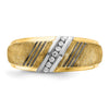 14k with Black and White Rhodium Men's Polished and Satin 1/20 Carat Lab Grown Diamond Ring