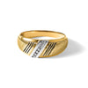 14k with Black and White Rhodium Men's Polished and Satin 1/20 Carat Lab Grown Diamond Ring