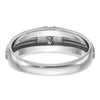 14k White Gold with Black Rhodium 1/20 carat Lab Grown Diamond VS/SI+ G+ Complete Polished Satin and Grooved Five Stone Men's Ring