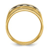 14k Men's Polished and Brushed 5-Stone 1 Carat AA Quality Diamond Ring