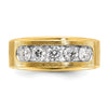 14k with White Rhodium 1 carat Lab Grown Diamond VS/SI+ G+ Five Stone Complete Polished and Brushed Men's Ring