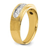 14k with White Rhodium 1 carat Lab Grown Diamond VS/SI+ G+ Five Stone Complete Polished and Brushed Men's Ring