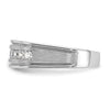 IBGoodman 14k White Gold 1/2 carat Lab Grown Diamond VS/SI+ G+ Nine Stone Complete Polished Brushed and Grooved Men's Ring