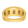 10k with White Rhodium Men's Polished Two-Row 3/4 Carat A Quality Diamond Ring