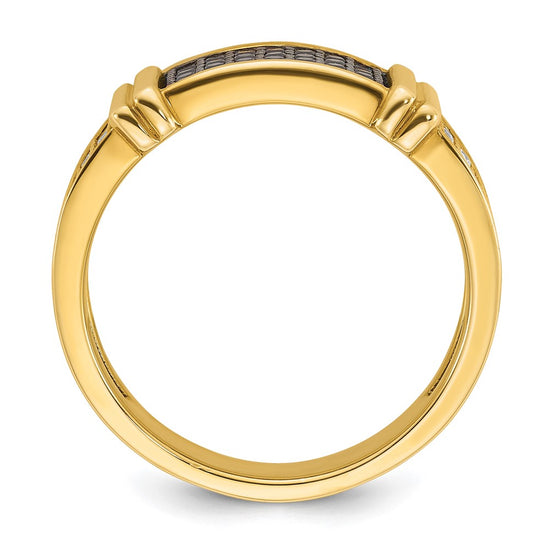 14k IBGoodman Men's Black and White Diamond Ring Mounting