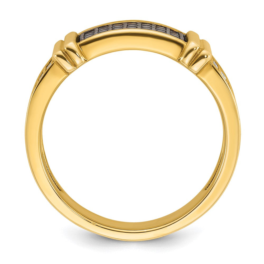 14k IBGoodman Men's Black and White Diamond Ring Mounting