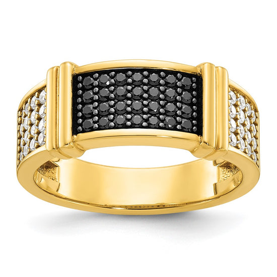 14k IBGoodman Men's Black and White Diamond Ring Mounting