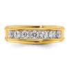 14k 1 carat Lab Grown Diamond VS/SI+ G+ Seven Stone Complete Polished Men's Ring