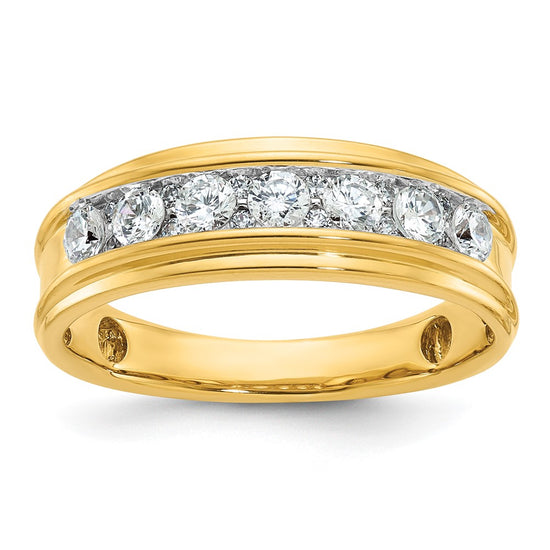 14k Men's Polished 7/8 Carat AA Quality Diamond Ring