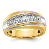 14k IBGoodman Men's Polished and Milgrain Ring Mounting