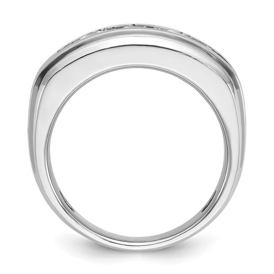 14k White Gold IBGoodman Men's Polished and Grooved Ring Mounting