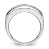 14k White Gold IBGoodman Men's Polished and Grooved Ring Mounting