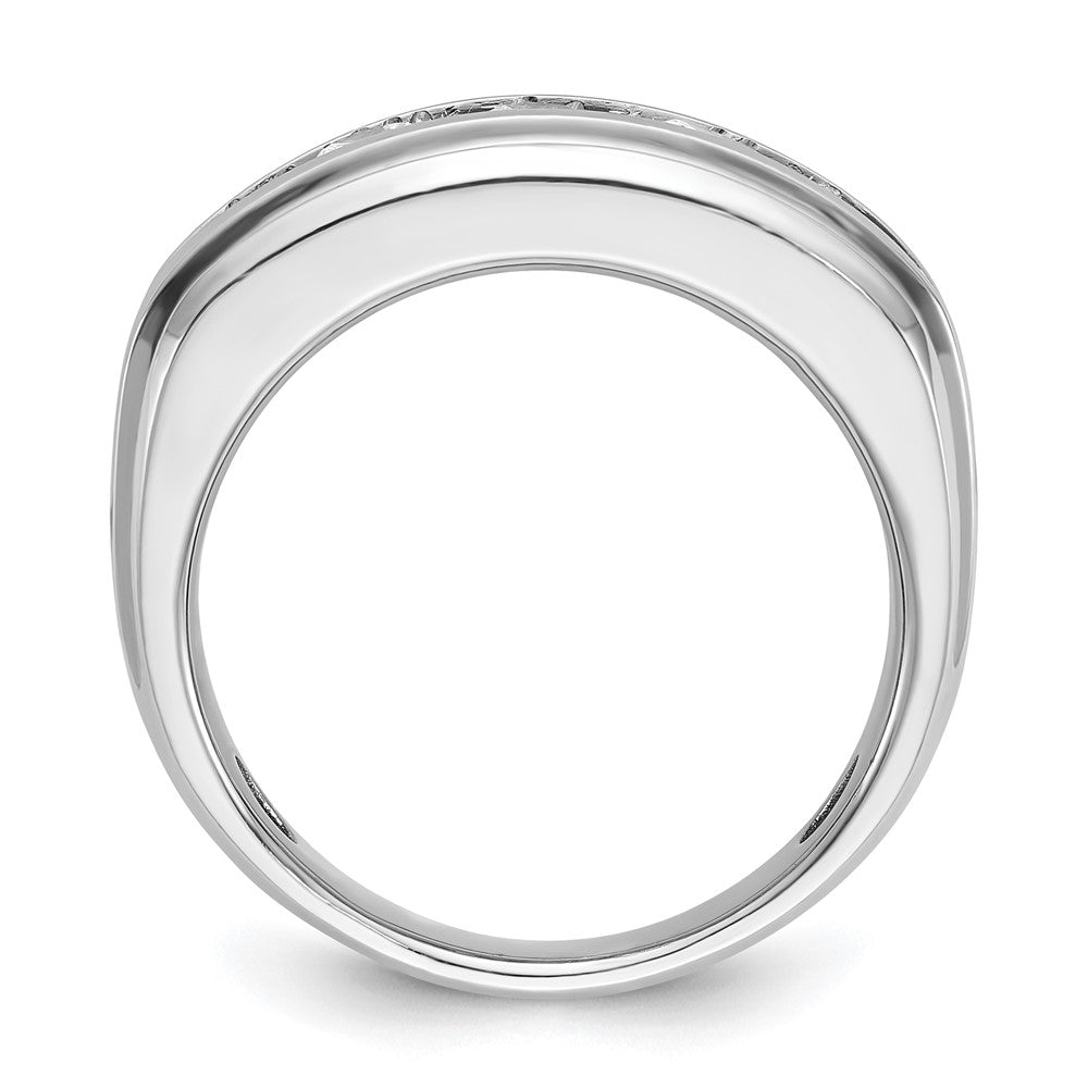 14k White Gold IBGoodman Men's Polished and Grooved Ring Mounting