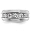 14k White Gold IBGoodman Men's Polished and Grooved Ring Mounting