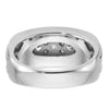 14k White Gold Men's Polished and Grooved 1 3/4 Carat AA Quality Diamond Ring