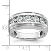 14k White Gold IBGoodman Men's Polished and Grooved Ring Mounting