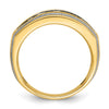 14k with White Rhodium Men's Polished and Milgrain 1 Carat AA Quality Diamond Ring