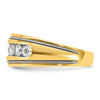 14k with White Rhodium Men's Polished and Milgrain 1 Carat AA Quality Diamond Ring