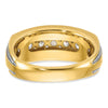 14k with White Rhodium Men's Polished and Milgrain 1 Carat AA Quality Diamond Ring