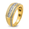 14k with White Rhodium Men's Polished and Milgrain 1 Carat AA Quality Diamond Ring