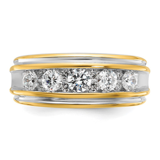 14k IBGoodman Men's Polished and Grooved Ring Mounting