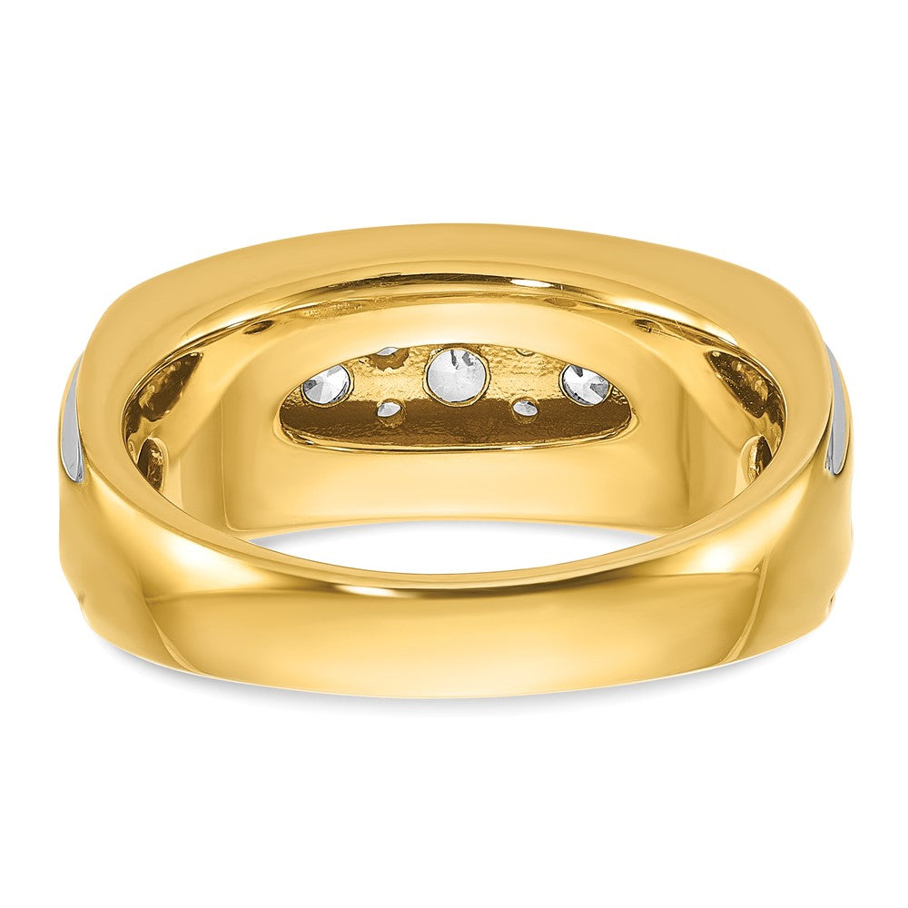 14k IBGoodman Men's Polished and Grooved Ring Mounting