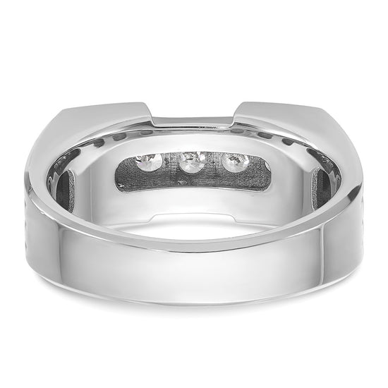 IBGoodman 14k Two-tone Men's Polished and Grooved 5-Stone Ring Mounting