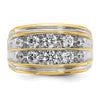 14k IBGoodman Men's Polished and Grooved 2-Row Ring Mounting