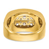 14k IBGoodman Men's Polished and Grooved 2-Row Ring Mounting