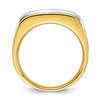IBGoodman 14k Two-tone Men's Polished and Satin 3-Stone Ring Mounting
