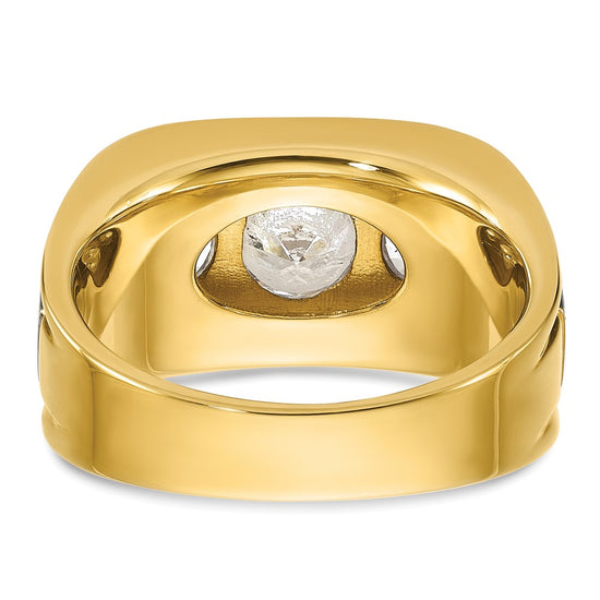 IBGoodman 14k Two-tone Men's Polished and Satin 3-Stone Ring Mounting