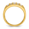 14k Men's Polished 4-Row 1 Carat AA Quality Diamond Ring