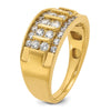 14k Men's Polished 4-Row 1 Carat AA Quality Diamond Ring