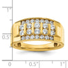 14k Men's Polished 4-Row 1 Carat AA Quality Diamond Ring