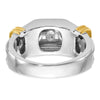 True Origin 14k Two-tone 1 carat Lab Grown Diamond VS+ F+ Five Stone Complete Polished and Grooved Men's Ring